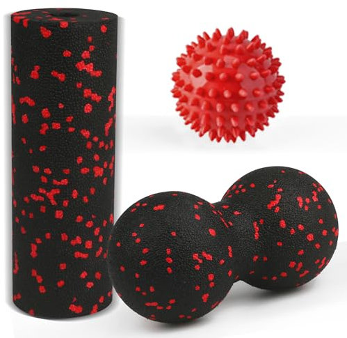 Faszienrolle Set enthält Faszienrolle Ball, Erdnuss Lacrosse Ball, Faszienroller für Wirbelsäule, Nacken und Rücken Entlastung, Deep Tissue Massage, Trigger Point Release, und Flexibility Improvement