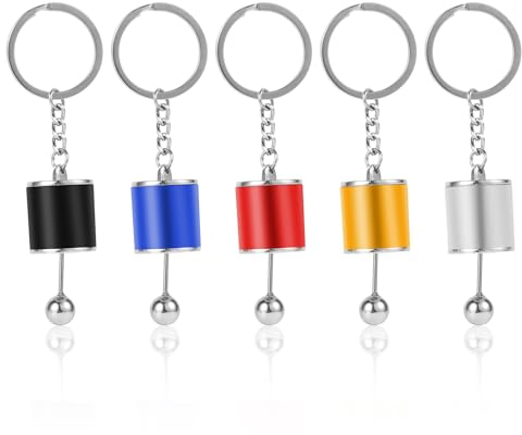 PEUTIER 5St Auto Schalthebel Schlüsselanhänger, Metall Schlüsselanhänger Getriebe 6-Gang Schaltgetriebe Schaltgetriebe Schlüsselanhänger Kreativ Zappelspielzeug Dekoratives Zubehör (5 Farben)