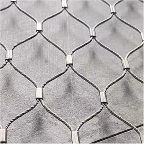 DTVEW 304 Edelstahl-Seilnetz, Flexibles Seil-Geländer-Netz, 9cm/1,5mm Edelstahl-Metallgarten-Maschendrahtgeflecht, Sicherheitsnetz(1.2x7m)
