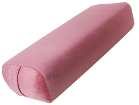 Oshhni Yoga-Nackenrolle, Lendenkissen, Samt-Kissenbezug, professionelles Yoga-Hilfskissen, weich zur Unterstützung erholsamer Yoga-Beine, ROSA