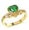 Beydodo Frauen Ringe Gold 750, Trauringe Herz mit 1ct Smaragd Hochzeit Ring Damen Nickelfrei Gr.62 (19.7)