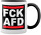 Fck Afd Antifacist Antifa Weiße Tasse Mug mit schwarzen Felgen & Griff