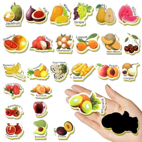 42PCS Foam Fridge Magnets for Toddlers, Fruit Toys for Kids, Baby Refrigerator Magnets