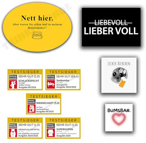 TRINKFREUNDE 50x Malle Sticker Set accessoires party mallorca malle sticker agrar festival sauf lecker bierchen