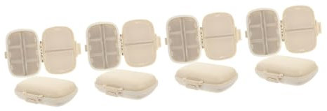 GLEAVI 8 Stk für Tabletten luftdichtes Gehäuse tragbarer Koffer Haushaltsspender kleiner Pillenbehälter Halter Reise- -Organizer Reisetablettenbehälter pp Beige