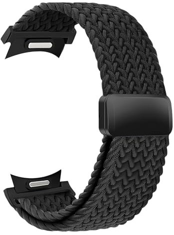 Pulsera tejida en nylon para Samsung Galaxy Watch 6, 5, 4 y Classic (40mm, 44mm, 43mm, 47mm, 42mm, 46mm, 45mm) - Correa Ajustable y Duradera para Hombres y Mujeres, Correa clásica, Negro