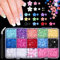 Nogeqi 15 Gitter Blumen Nail Charms Nägel Strass, 3d Blume Nagel Charms Nail Art Charms Nagelkunst Perlen, Bunte Harz 3d Gel Nails Arts Flower Süßer Acryl Nail Gems Charme Diy Dekoration Set