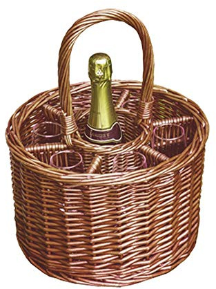 Red Hamper WH017/HOME Wicker Small Deluxe Single Bottle Drinks Basket