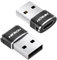 HOWJIM USB 2.0 auf USB C Adapter 2 Stück,PD27W/66W Schnelles Aufladen und Datenübertragung,Typ-C Buchse auf USB Stecker OTG Adapter für M-acBook,i-Pad,i-Phone 15/16,G-alaxy,A-irPods,X-Peria Schwarz