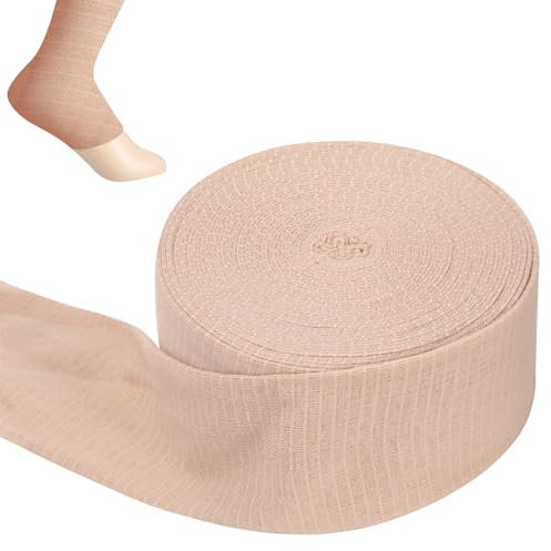 Stockinette Bandage tubulaire élastique perméable à l'air - Taille D - Rouleau de gaze - Bandage de soutien en plâtre sous revêtement - Pour bras, jambe, genou - 8,5 x 66 m