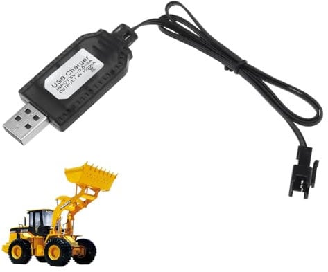 7.4V Plug Charger for Nicd or Nimh or Lipo Batteries, Sm-3pin Fast Battery Charging Cable with Standard Tamiya Plug Connector Suitable for Rc Excavators,Trucks,Tanks,Remote Control Cars, Plane (Sm-3P)