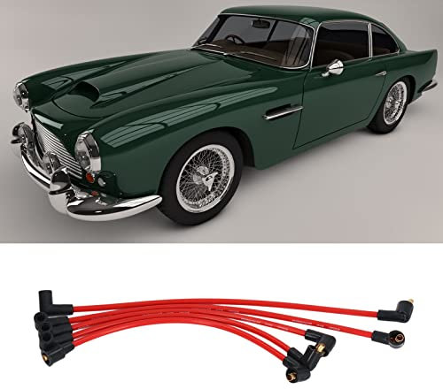 SustVita 5Pcs 8mm Red Silicone HT Ignition Leads Spark Plug Wires Cables for MGB 1800 Models