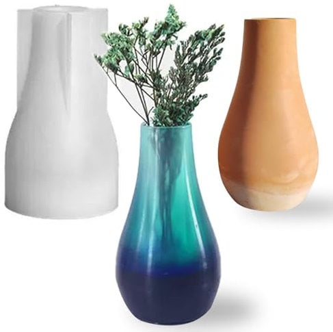 1 Stück Silikonform Vase, Epoxidharz Gießformen für Blumenvasen, DIY silikonform vase, Silikonformen für Vasenherstellung, silikonformen für vasen Beton, DIY-Kunst, Handwerk und Dekorationen
