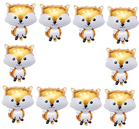Kisangel 10 Stück Fuchs Ballon Party Rosa Vorabend Und Tiere hängend Aluminiumfolie Brown