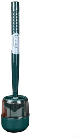 Escobilla de baño de silicona montada en la pared con mecanismo dispensador de espuma fácil para una limpieza eficaz (verde)