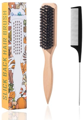 BlueForest Era Slick Back Hair Brush, Boar Bristles Smoothing Hair Brushes