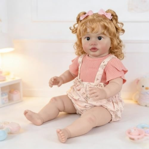 Lonian Reborn Baby Puppen Silikon Mädchen 26 Zoll 66cm Lebensechte Babys Realistische Kleinkind, DASS Real Life Newborn Open Eyes Aussehen
