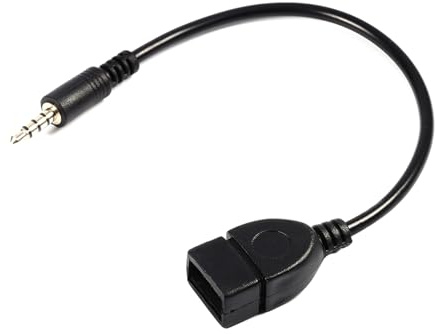 Vistreck Cable Adaptador Convertidor 3.5mm Macho AUX a USB 2.0 Hembra OTG - Sonido de Alta Fidelidad
