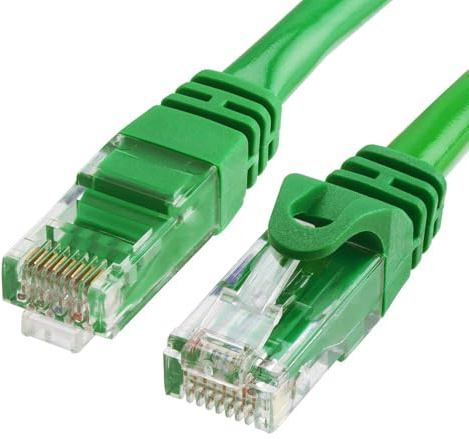 Cmple - Cat 6 Ethernet Cable 100 ft, Cat6 Patch Cables 10Gbps LAN Cable, 550MHz Network Cable, RJ45 Connectors, Compatible with Gaming Computer, Laptop, Modem, Router, HDTV, Gaming Console - Green