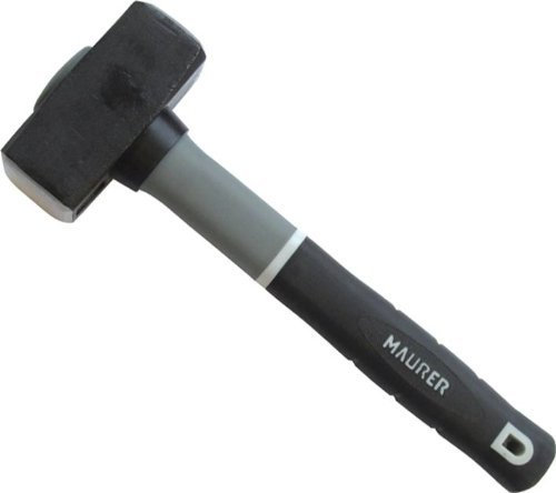 WeGeek, Mazzetta MAURER_PLUS per Muratore 800gr. Manico TPR bicomponente in gomma e fibra di vetro con collare di protezione. Testa in acciaio forgiato. Spigoli mussati a norma DIN 7475