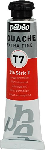 Pébéo Peinture Gouache 1 Tube de 20 ml Rouge Vermillon 121-216