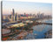 Chicago Skyline Format:80x60 cm Bild auf Leinwand bespannt, riesige XXL Bilder komplett und fertig gerahmt mit Keilrahmen, Kunstdruck auf Wand Bild mit Rahmen, günstiger als Gemälde oder Bild, kein Poster oder Plakat