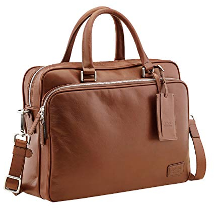 Picard, Männer Laptoptasche, in der Farbe Cognac/Braun, aus Leder, 38cm, mit Henkel, 401093B210