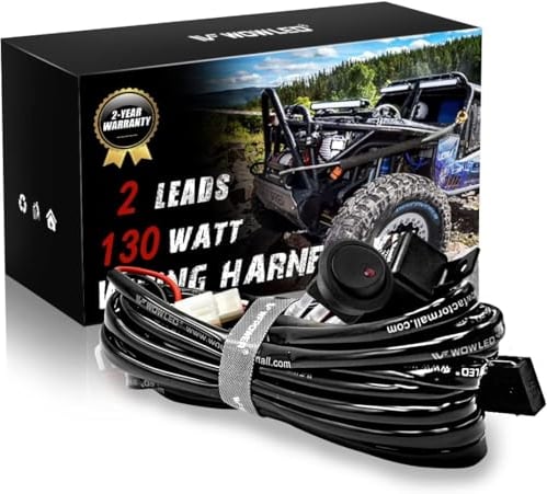 WOWLED Kabelbaum mit Schalter und Relais zum Anschluss von 2 LED-Leuchten für LKWs, SUVs, Allrad-Fahrzeuge und ATV