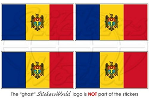 Moldawien moldawische Flagge 5,1 cm (50 mm) Vinyl bumper-helmet Sticker, Aufkleber X4