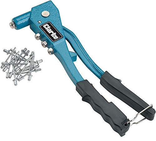 Clarke CHT648 Hand Riveter Gun Riveting Kit Set + 60 Rivets