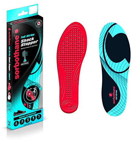 Sorbothane Full Strike Insoles, Lightweight, Shock Absorbing, and Flexible Insoles for Ideal Comfort and Performance, Suitable for All Sporting Footwear, Prevents Injuries, Knee Pain, and Shin Splints