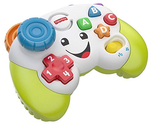 Fisher-Price Lernspaß Spiel-Controller für Babys und Kleinkinder in Grün, Videospiel-Attrappe mit Musik und Leuchtfunktion für Babys ab 6 Monaten, Version: UK-Englisch , FWG12