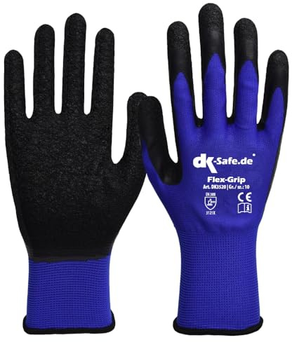 DK-Safe Flex-Grip Nylotex 3520 Nylon-Latexhandschuhe Arbeitshandschuhe 12 PAAR Größe 7 (S) Damen klein