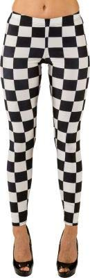 Orlob Fasching Schachbrett Leggins Karomuster schwarz-weiß (S/M)