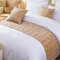 OSVINO Bettläufer 1x Stück Chenille Einfarbig Flauschig Wärmehaltung Betttuch für Sofa Schlafzimmer Hotelzimmer (260x 50cm für 200cm Bett, Beige)