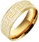 PAURO Herren Edelstahl Schwarz und Gold Great Wall Pattern Vintage Ring (Gold(Edelstahl), 52 (16.6))