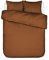 ESSENZA Bettwäsche Minte Leather Brown, 200x200 + 2X 80x80 cm - 100% Baumwollsatin 300TC - Uni