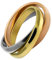 Soul-Cats Ring Tricolor aus Edelstahl ineinander verschlungen rosé Gold Silber, Größe: 17