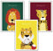 Close Up Kinderzimmer Poster Raubkatzen, 3er-Set (30 x 40 cm | 11,8x15,7) Babyzimmer Deko Bilder, Tiere Kunstdruck - Löwe, Tiger & Leopard
