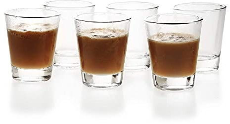 Miss Vetty Shot Glasses Round 1.5 oz Shot Glass with Heavy Base,Clear Glass(Set of 6)