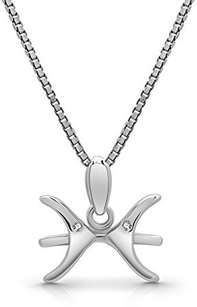 AMITSCHI® Sternzeichen-Kette aus 925 Sterling Silber - [verstellbare Sternzeichenkette für Damen] Perfekte Geschenkidee - Einzigartiges Sternzeichen Design - Fische 20. Februar - 20. März