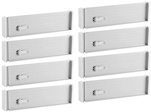 HAC24 8er Set Schubladenteiler Verstellbar Schubladen Organizer Kunststoff Weiß Schubladeneinteiler Schubladentrenner Schubladeneinsatz