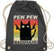 Shirtracer Turnbeutel Rucksack - Sprüche Statement - Pew Pew Madafakas - Unisize - Dunkelgrau - mit aufschrift cat beutel statements cats stoffrucksack sprüchen￼ katze bag katzen stoffbeutel katzen-