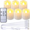 Ymenow Rechargeable Tea Lights, 6pcs Electric Battery Flameless LED Tea Lights Candles Flickering with Remote Control Timer USB Charging Cable for Home Room Bedroom Wedding Halloween Decor
