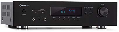 AUNA AMP-H260 5.1 Equalizer-Empfänger, 2 x 100 W + 3 x 20 W RMS, Bluetooth-Funktion, USB-Port, SD-Player, Opt. & Koaxial; Digital-In, 2 x HDMI-In / 1 x HDMI-Out - schwarz