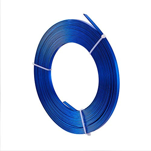 Cheriswelry Alambre plano de aluminio de 5 mm, 10 m de alambre flexible de metal suave para bisutería, esculpir Bisel Envoltura de gemas (azul real)
