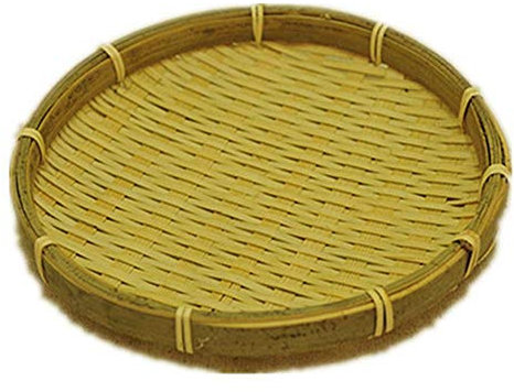MoonyLI 2Pcs Plateau de Panier Rond tissé en Bambou Plateaux de Service tissés à la Main Plateau de Panier tissé à la Main Naturel 16 cm Panier en rotin