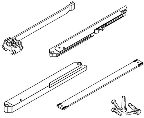 HAWA Divido 80 Dämpfung (Schiebetürbeschlag), Einzugsdämpfung für Holztür/Aluramentür, Kunststoff grau