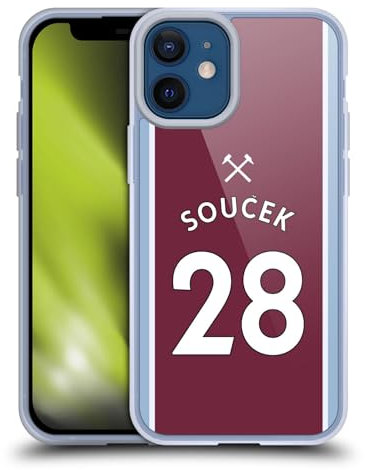 Head Case Designs Officially Licensed West Ham United FC Tomas Soucek 2021/22 Players Home Kit Gel Case [Military Grade Protection] Compatible with Apple iPhone 12 Mini and Compatible with MagSafe