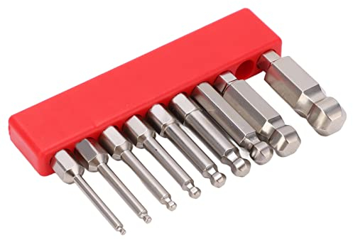 Aramox Sechskant-Schraubendreher-Bit mit Kugelkopf, 9-teiliges Sechskant-Schraubendreher-Bit-Set, Rostfreier -Stahl, Magnetische Kugelkopf-Sechskant-Bits, 1/4 Zoll